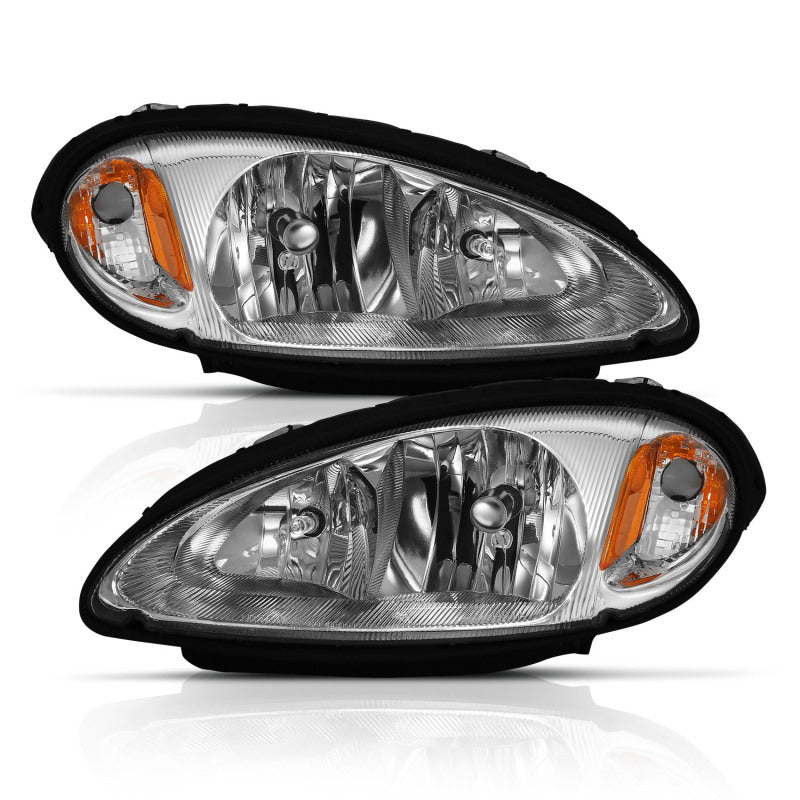 ANZO 2001-2005 Chrysler Pt Cruiser Crystal Headlight Chrome Amber (OE) - Burkken Auto Parts