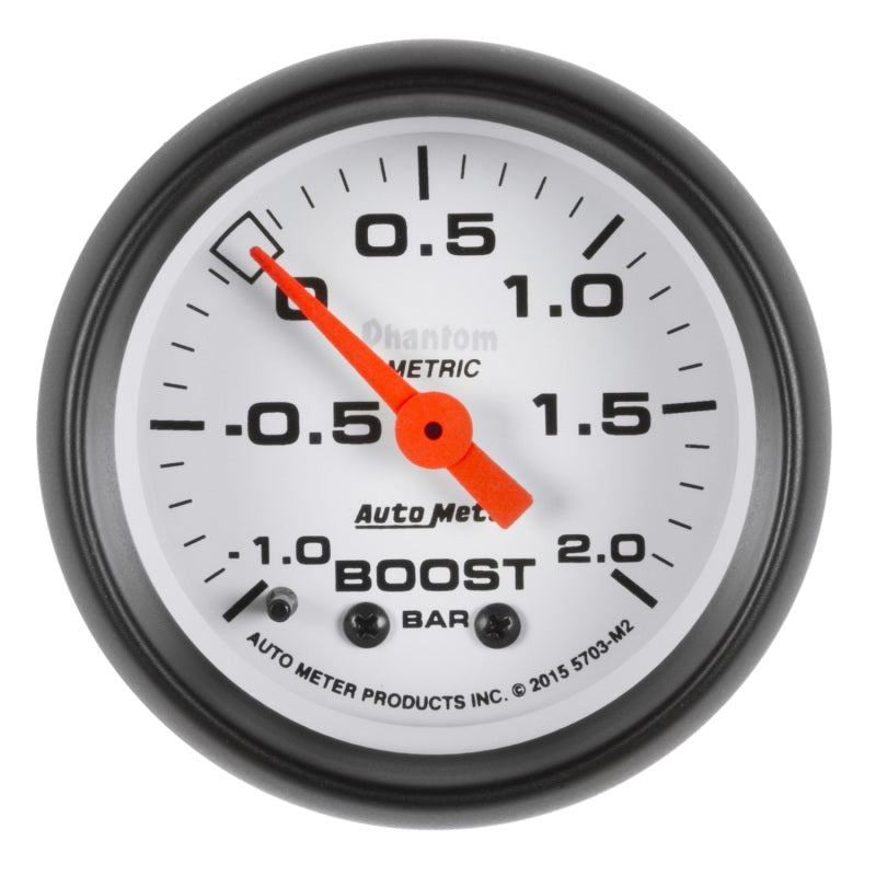 Autometer Phantom Gauge Vac/Boost 2 1/16in -1 - +2 Bar Mechanical Phantom - Burkken Auto Parts