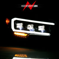 ANZO 2016-2018 Toyota Tacoma LED Projector Headlights Plank Style Black w/ Amber - Burkken Auto Parts