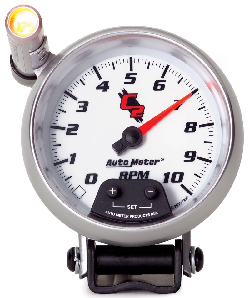 Autometer C2 3 3/4 inch 10000RPM In-Dash Tachometer w/ Ext. Quick-Lite - Burkken Auto Parts