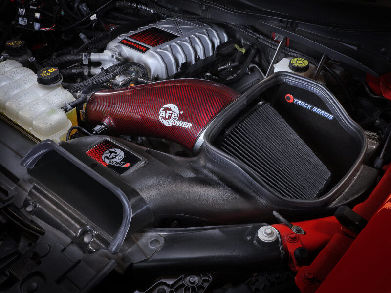 aFe 23-24 Ford F150 Raptor R Supercharged Red Carbon Track Series Air Intake w/ P5R Filter (MOQ 24) - Burkken Auto Parts