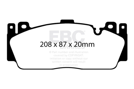 EBC 12+ BMW M5 4.4 Twin Turbo (F10) Yellowstuff Front Brake Pads