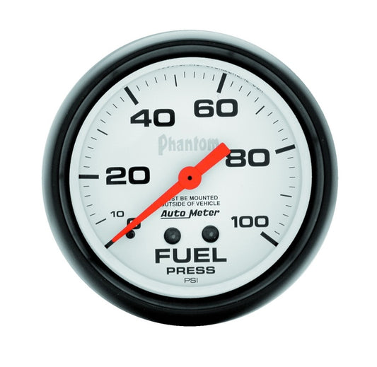Autometer Phantom 66.7mm 0-100 PSI Mechanical Fuel Pressure Gauge - Burkken Auto Parts