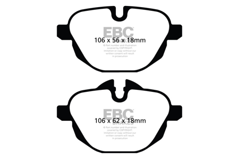EBC 11+ BMW X3 2.0 Turbo (F25) Greenstuff Rear Brake Pads - Burkken Auto Parts