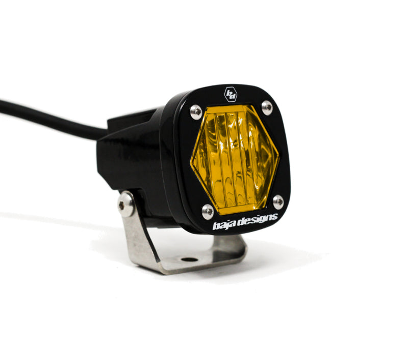 Baja Designs S1 Amber Wide Cornering LED Light w/ Mounting Bracket Single - Burkken Auto Parts