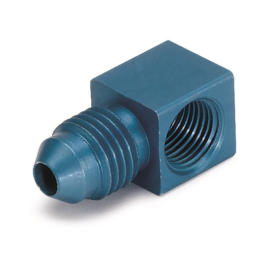 AutoMeter Fitting Adapter 90 Deg. 1/8in. NPT Female To -4AN Male Aluminum Blue Anodized - Burkken Auto Parts