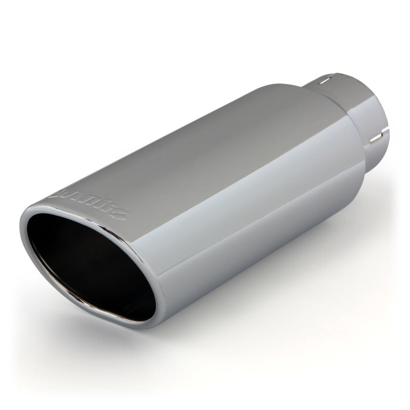 Banks Power Tailpipe Tip Kit - SS Obround Angle Cut - Chrome - 3in Tube - 3.75in X 4.5in X 11.5in - Burkken Auto Parts