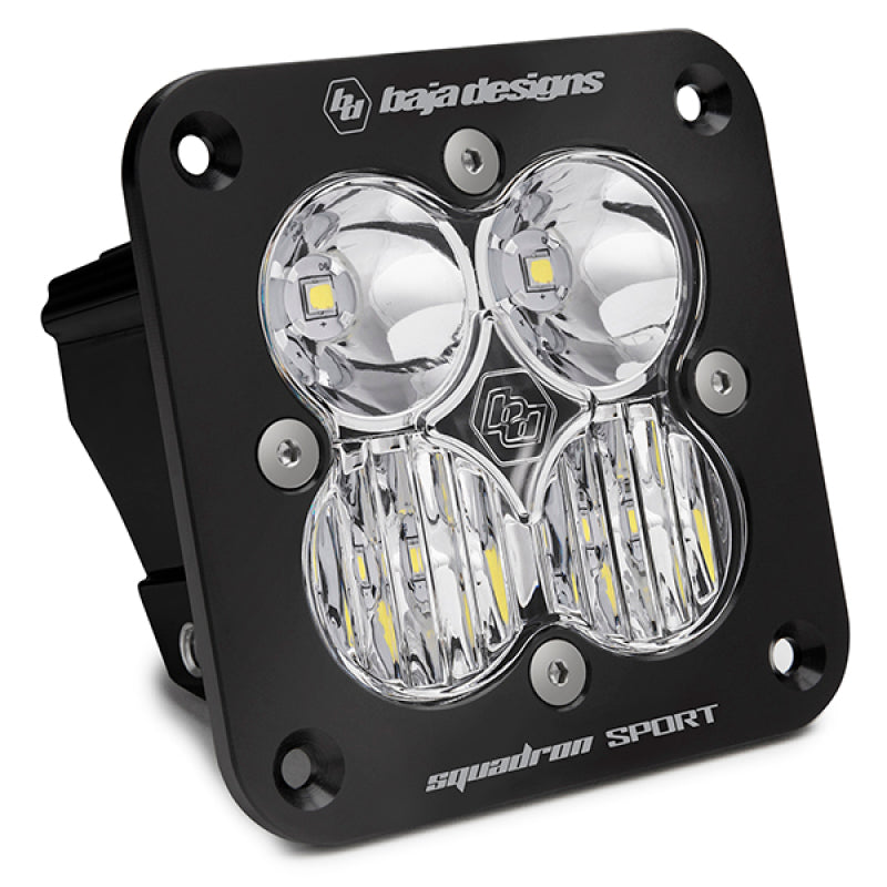 Baja Designs Squadron Sport Driving/Combo Pattern Flush Mount Black LED Light Pod - Clear - Burkken Auto Parts
