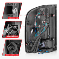 ANZO 2007-2013 Chevrolet Silverado1500/ 2500/ 3500 LED Tail Lights w/ Light Bar Black Housing Smoke - Burkken Auto Parts