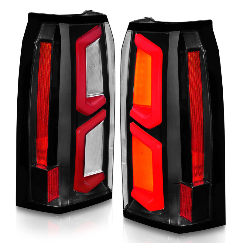 ANZO 2015-2020 Chevrolet Tahoe LED Tail Lights w/ Light Bar Black Housing Clear Lens - Burkken Auto Parts