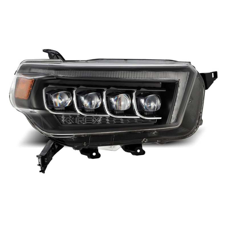 AlphaRex 10-13 Toyota 4Runner NOVA LED Projector Headlights Plank Style Black w/Seq Signal/DRL - Burkken Auto Parts