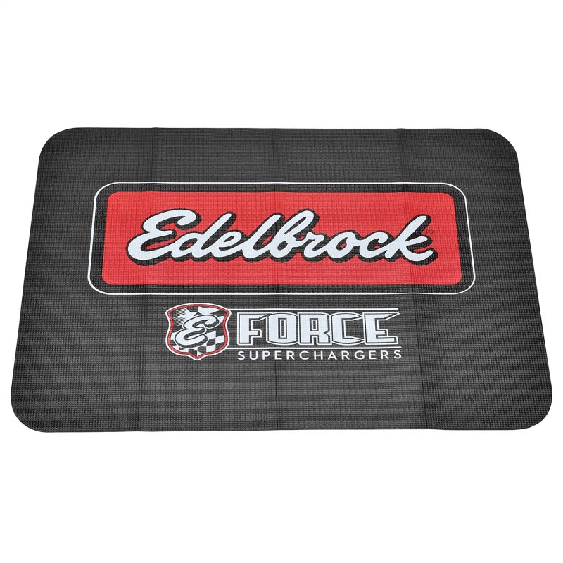 Edelbrock Racing Fender Cover - PVC Foam Mat - 2 Color Printed Edelbrock Racing Logo - Burkken Auto Parts