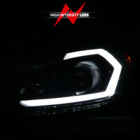ANZO 2014-2016 Kia Forte Projector Headlights w/ Light Bar Black Housing w/ DRL - Burkken Auto Parts