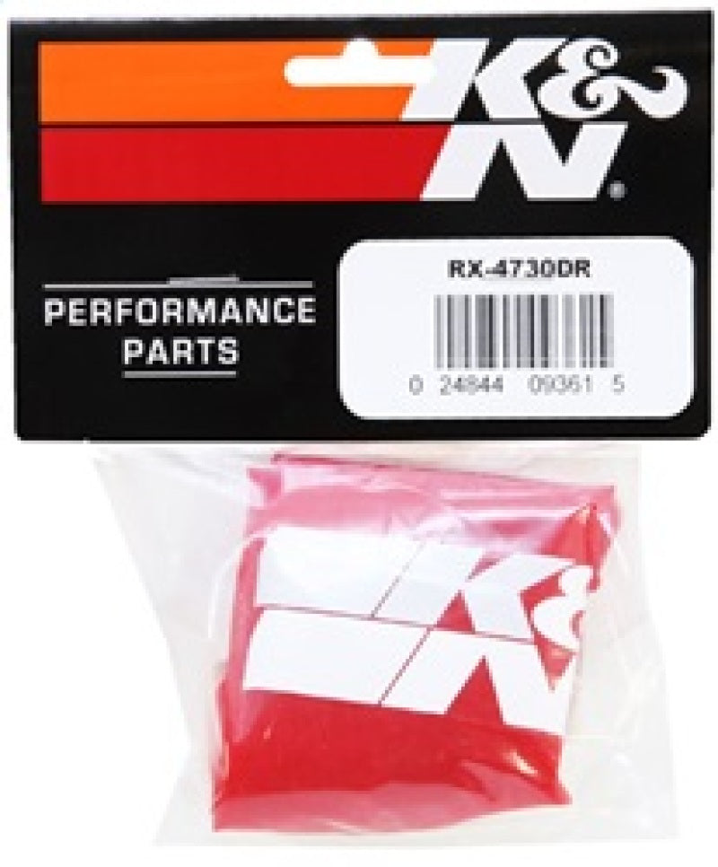 K&N Drycharger Air Filter Wrap Red 6in Base ID x 5in Top ID x 6.5in Height - Burkken Auto Parts