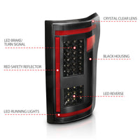 ANZO 15-17 Ford F-150 LED Taillights Black w/ Sequential - Burkken Auto Parts
