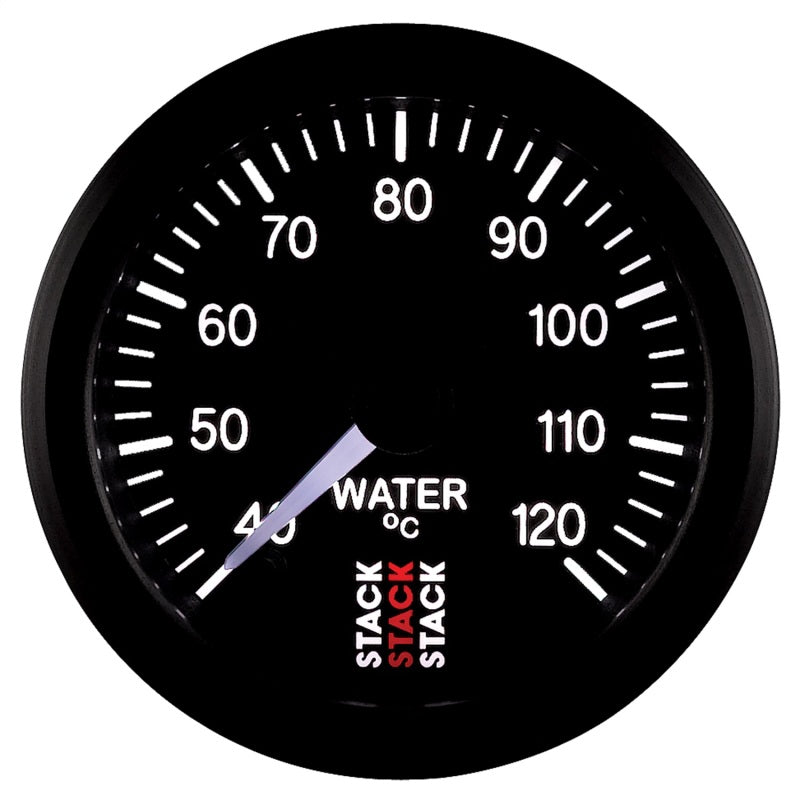 Autometer Stack 52mm 40-120 Deg C 1/8in NPTF Male Pro Stepper Motor Water Temp Gauge - Black - Burkken Auto Parts
