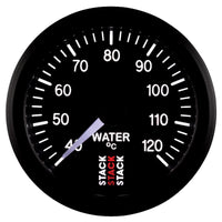 Autometer Stack 52mm 40-120 Deg C 1/8in NPTF Male Pro Stepper Motor Water Temp Gauge - Black - Burkken Auto Parts