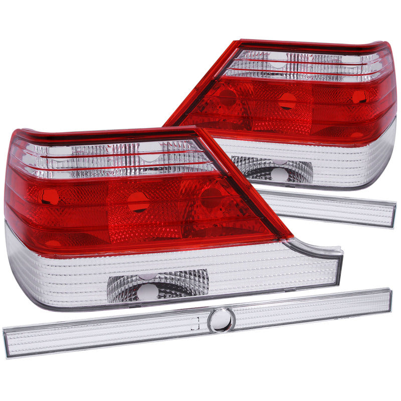 ANZO 1995-1999 Mercedes Benz S Class W140 Taillights Red/Clear - Burkken Auto Parts