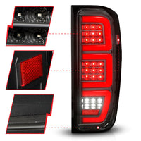 ANZO 19-23 GMC Sierra 1500/2500HD/3500HD Black Replacement Full LED Bar Tail Light - Burkken Auto Parts
