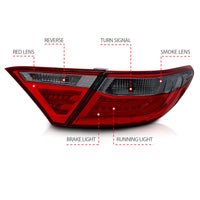 ANZO 2015-2016 Toyota Camry LED Taillights Smoke - Burkken Auto Parts