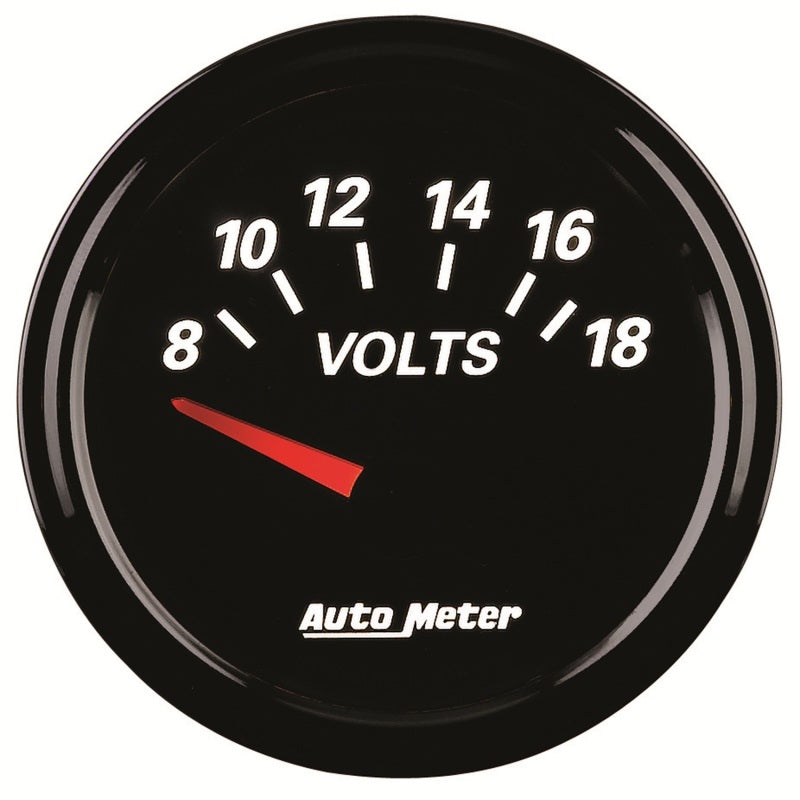 Autometer Designer Black II 52mm 18V Voltmeter Gauge - Burkken Auto Parts