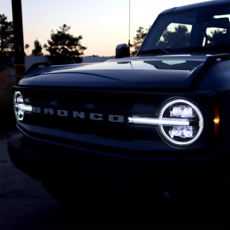 AlphaRex 21-23 Ford Bronco NOVA LED Projector Headlights Black - Burkken Auto Parts