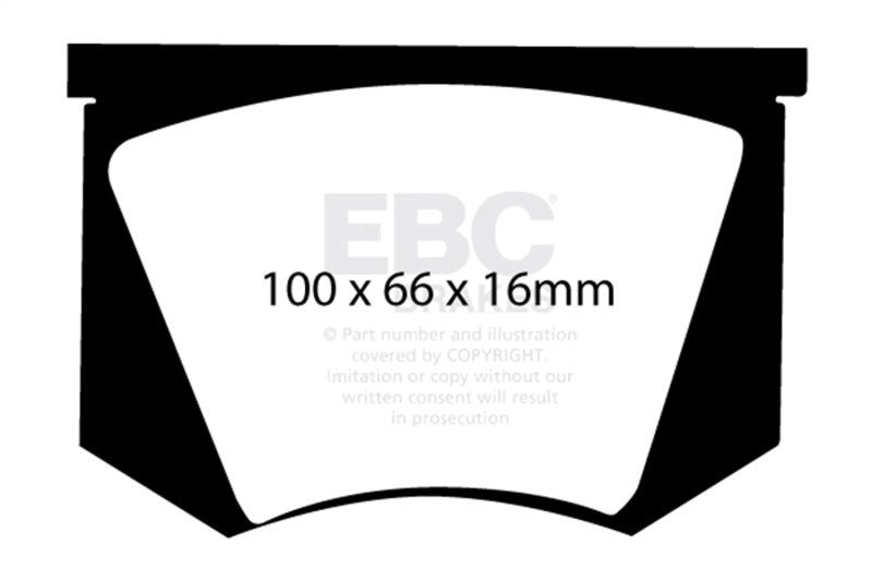 EBC 64-66 Ac Cobra 7.0 Redstuff Rear Brake Pads - Burkken Auto Parts