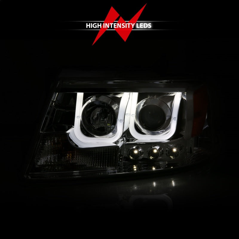 ANZO 2004-2008 Ford F-150 Projector Headlights w/ U-Bar Chrome - Burkken Auto Parts
