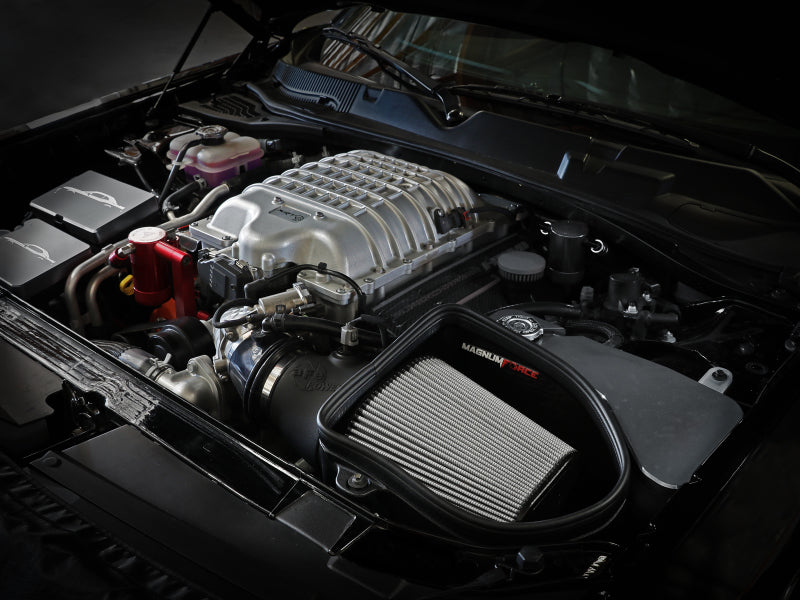 aFe 19-23 Dodge Challenger Hellcat V8-6.2L Magnum FORCE Stage2 Cold Air Intake System w/Pro DRY S - Burkken Auto Parts