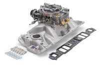 Edelbrock Manifold And Carb Kit Performer Eps Small Block Chevrolet 1957-1986 Natural Finish - Burkken Auto Parts