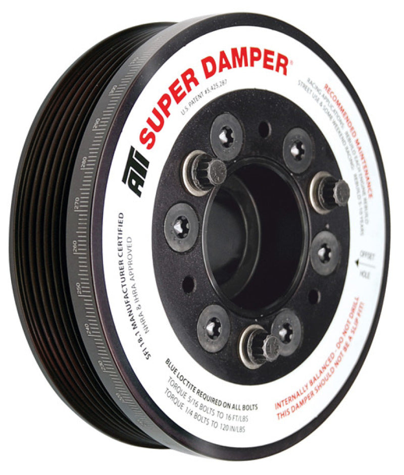 ATI Damper - 5.67in - Alum - 6 Grv - Ford 4.6 Cobra - 96-04 - 16 Percent UD Size - Burkken Auto Parts