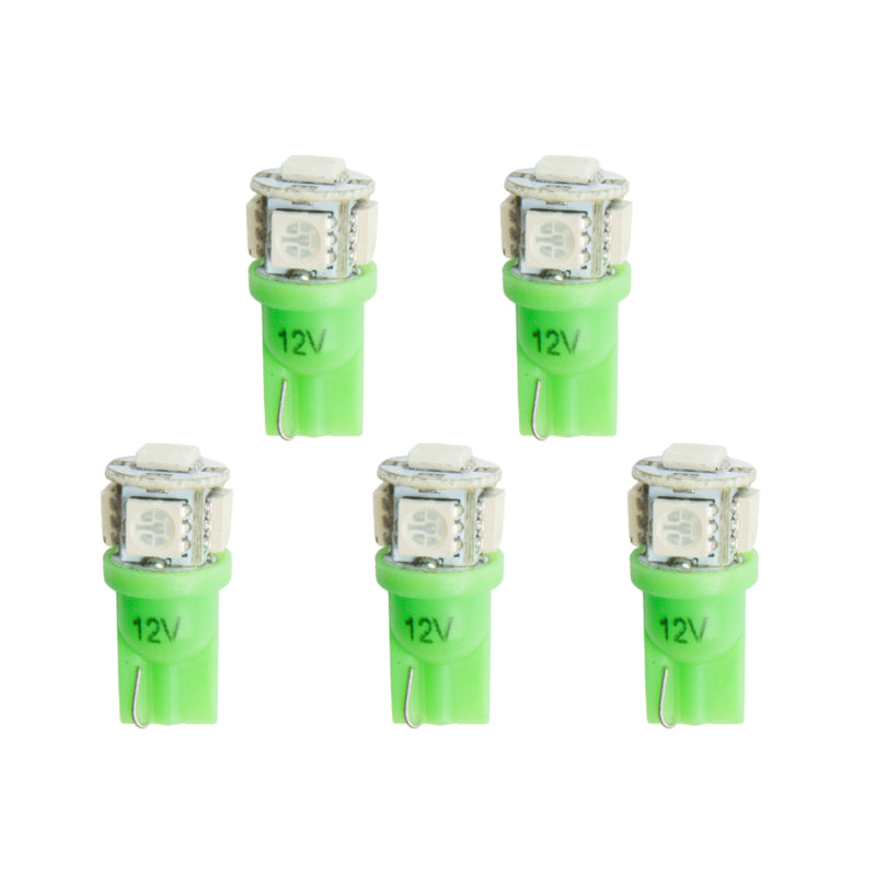 Autometer Green LED Replacement Bulb T3 Wedge - (Pack of 5) - Burkken Auto Parts
