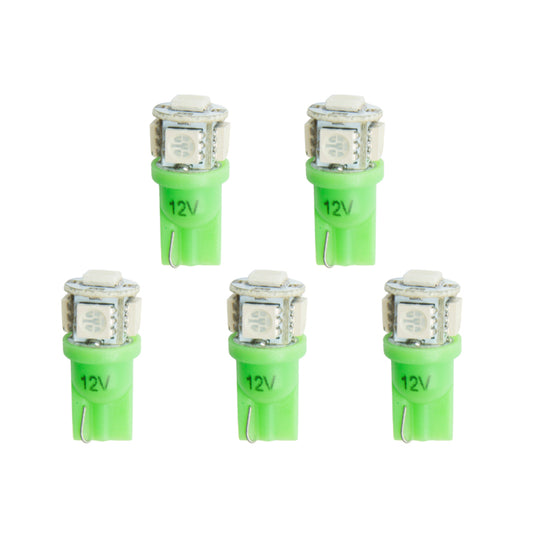 Autometer Green LED Replacement Bulb T3 Wedge - (Pack of 5) - Burkken Auto Parts