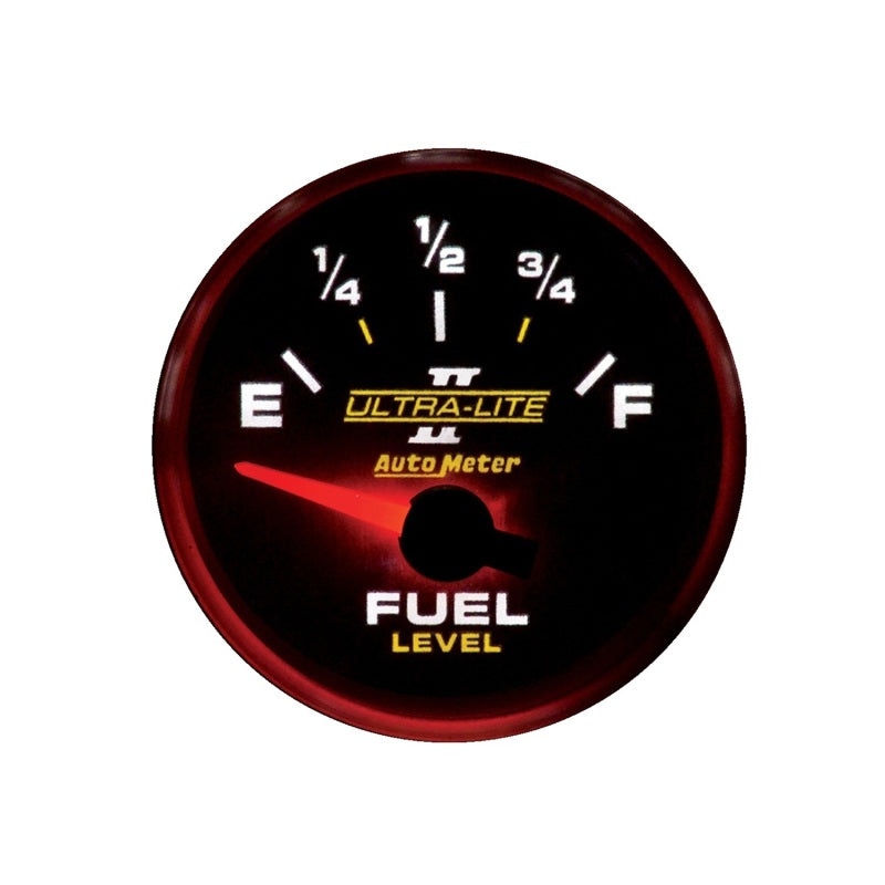 Autometer Ultra-Lite II 52mm 240-33 OHMS Short Sweep Electronic Fuel Level Gauge - Burkken Auto Parts
