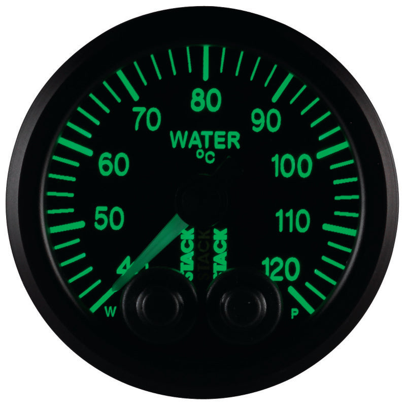 Autometer Stack 52mm 40-120 Deg C 1/8in NPTF Male Pro-Control Water Temp Gauge - Black - Burkken Auto Parts