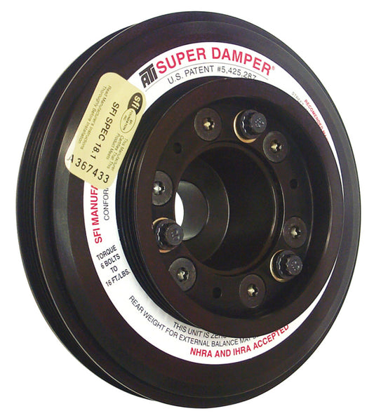 ATI Damper - 7.45in - Alum - (3) 4 Grv - Nissan RB26 R32 - 1000 HP - 2 Ring - 1Pc - Burkken Auto Parts