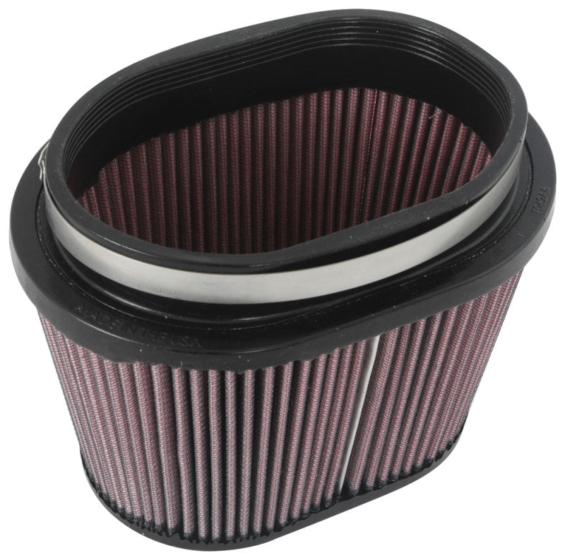 K&N Universal Rubber Filter 6.25in x 4in Oval FLG / 7.375in x 5.5in Base / 6.25in x 4in Top / 5in H - Burkken Auto Parts