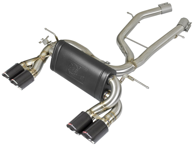 aFe MACH Force-Xp 2-1/2in Stainless Steel Axle Back Exhaust w/CF 15-19 BMW M3/M4 (F80/82/83) - Burkken Auto Parts