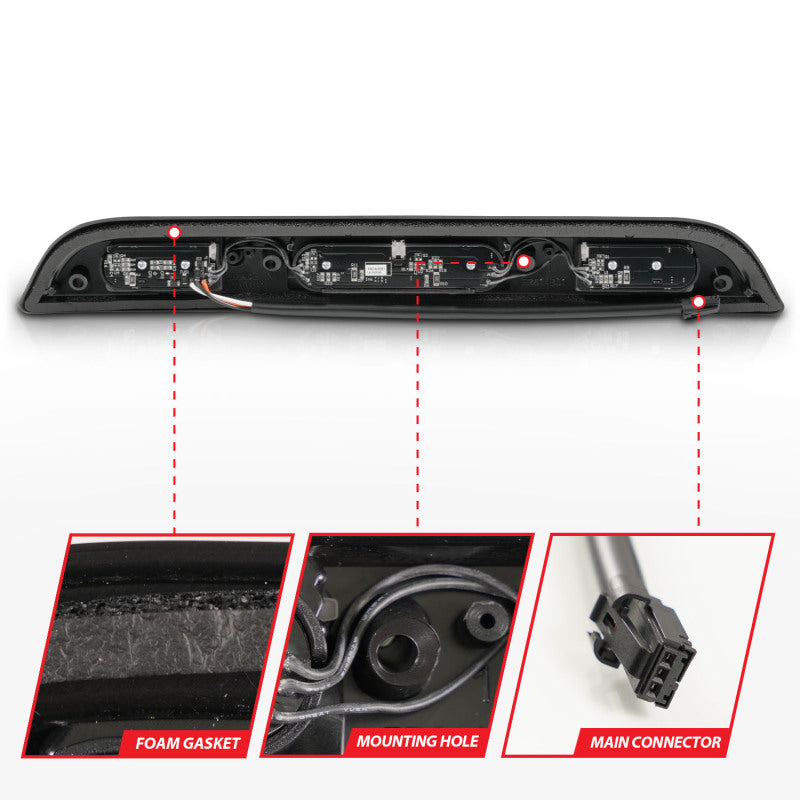 ANZO 15-20 Ford F-150 - F-450 LED Third Brake Light - Black Housing/Smoke Lens - Burkken Auto Parts