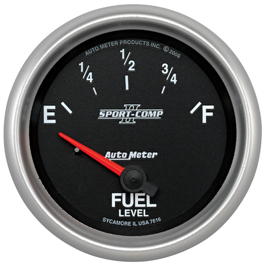 Autometer Sport-Comp II 2-5/8in Short Sweep Electronic 73-10ohms Fuel Level Gauge - Burkken Auto Parts