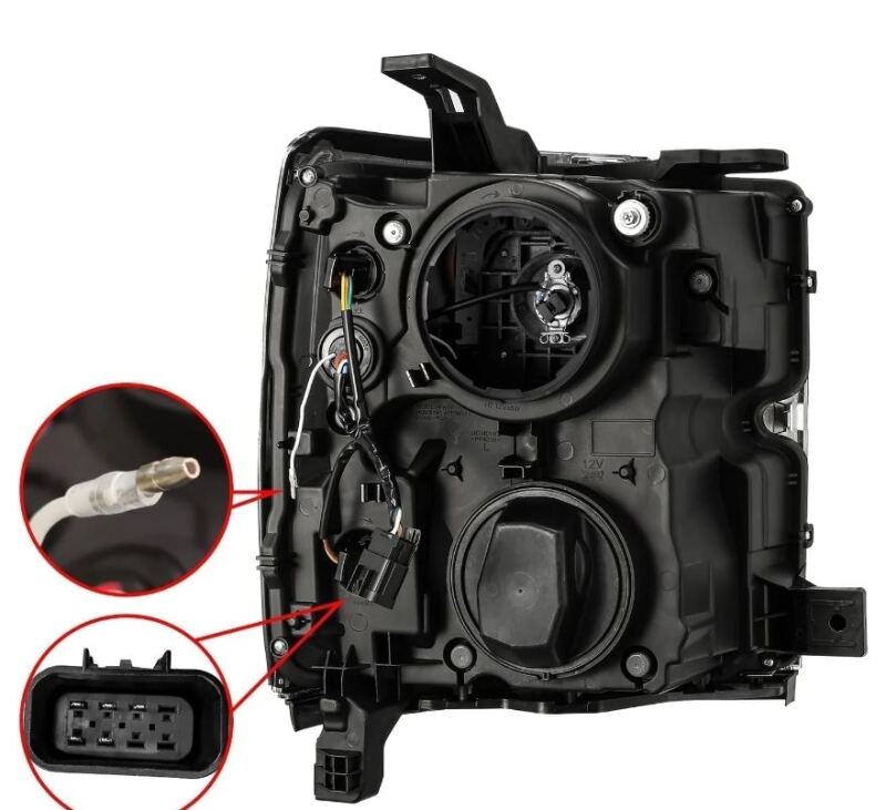 AlphaRex 15-19 Chevy Silverado 2500/3500 LUXX-Series Proj. Headlights Blk w/Actv SeqSig & SBDRL - Burkken Auto Parts