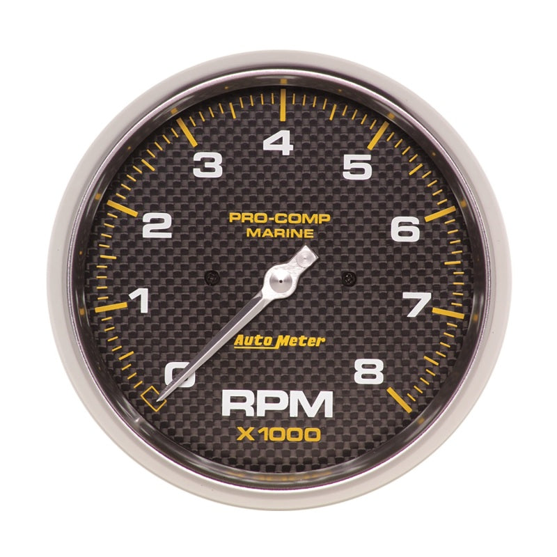 AutoMeter Marine Carbon Fiber 5in In-Dash Tachometer 0-8000 RPM - Burkken Auto Parts
