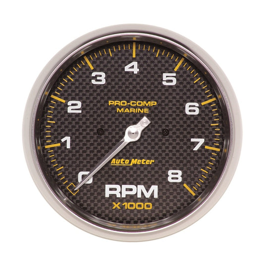AutoMeter Marine Carbon Fiber 5in In-Dash Tachometer 0-8000 RPM - Burkken Auto Parts
