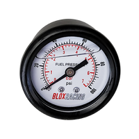 BLOX Racing Liquid-Filled Fuel Pressure Gauge 0-100psi (White Face) - Burkken Auto Parts
