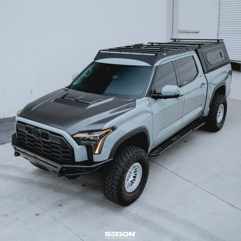 Seibon 22-24 Toyota Tundra / 23-24 Toyota Sequoia RR-Style Carbon Fiber Hood - Burkken Auto Parts