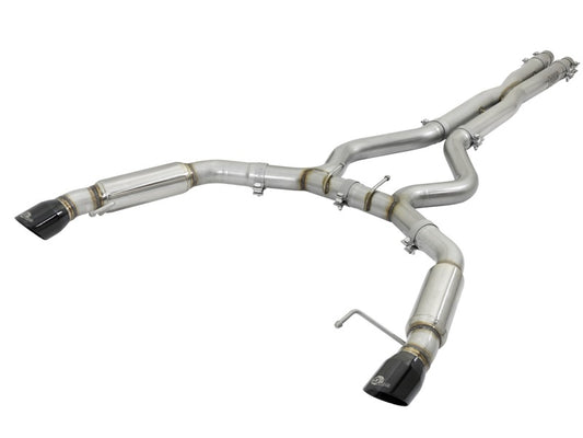 aFe MACHForce XP 3in 304 SS Sport Tone Cat-Back w/ Black Tips 15-17 Ford Mustang V6-3.7L/V8-5.0L - Burkken Auto Parts