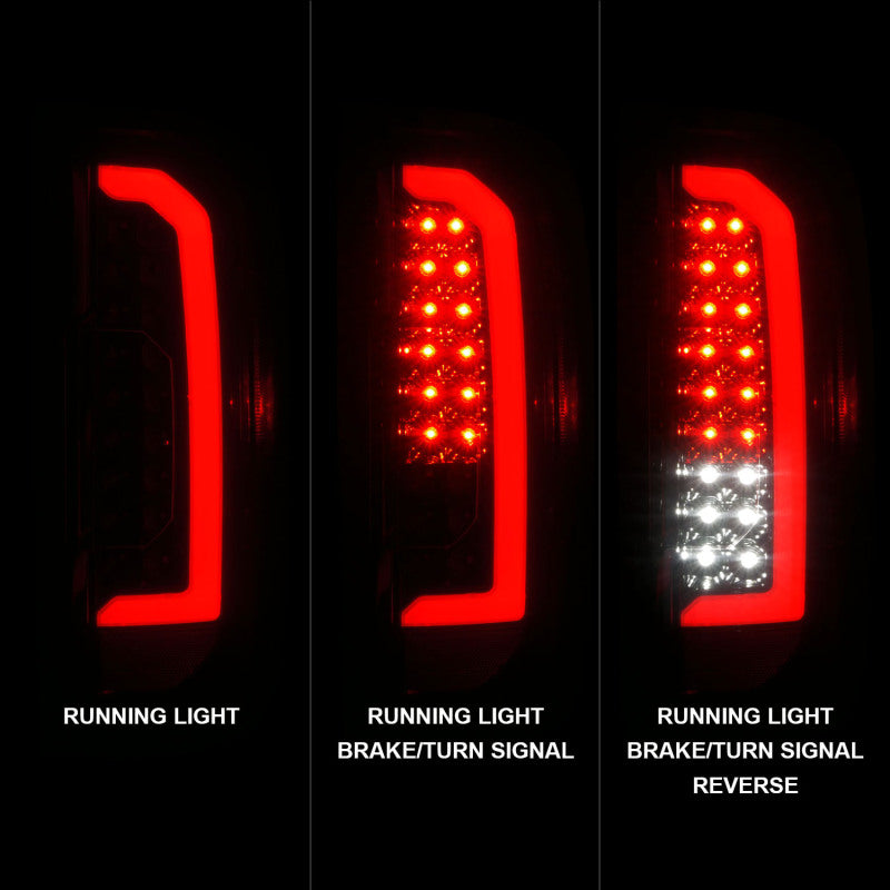 ANZO 15-21 Chevrolet Colorado Full LED Tail Lights w/ Red Lightbar Black Housing Smoke Lens - Burkken Auto Parts