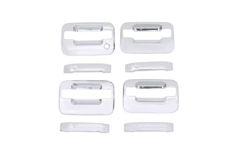 AVS 04-14 Ford F-150 (No Keypad/Passenger Keyhole) Door Handle Covers (4 Door) 8pc Set - Chrome - Burkken Auto Parts