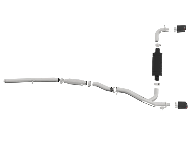 aFe Takeda 3in 304 SS Cat-Back Exhaust System w/ Carbon Fiber Tips 16-18 Ford Focus RS I4-2.3L (t) - Burkken Auto Parts