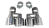 Corsa 18-23 4.0in Twin Tip Polished Pro-Series Tip Kit Fits No-Valve Mustang Exhaust Clamps Inc - Burkken Auto Parts